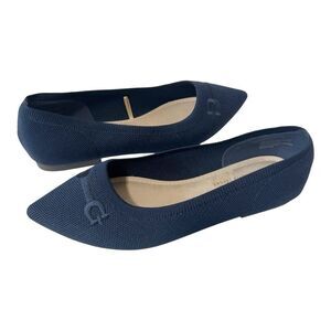 Nanette Lepore Women’s Navy Blue Pointy Toe Mesh Ballet Flat Shoes Size 9